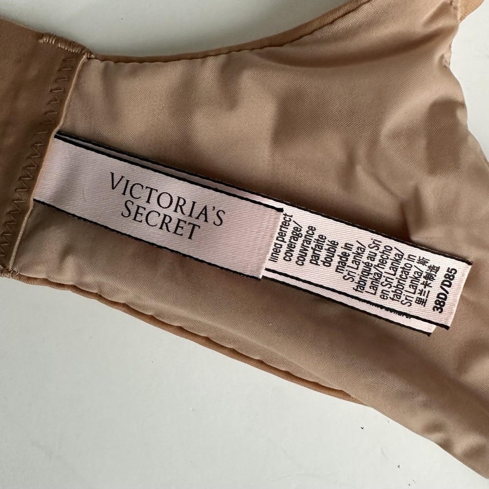 Victoria's Secret Lined Perfect Coverage Bra Size 38D Brown Nude Underwire - Picture 6 of 7